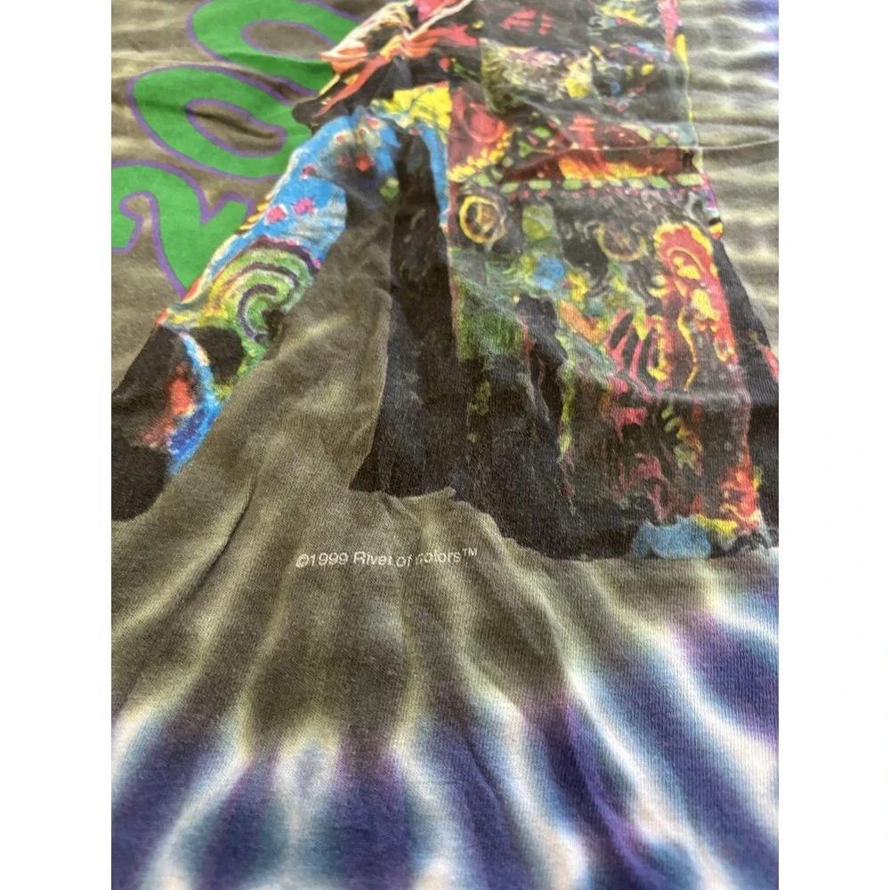 Vintage 1999 Santana Carlos Tie-Dye T-Shirt Gildan XL Each Living Cell Quote